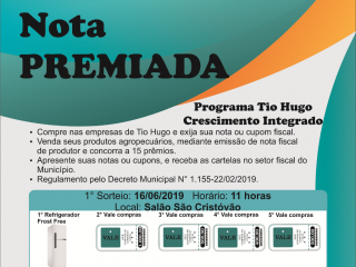 Nota Premiada 2019: Primeiro sorteio será realizado no dia 16 de junho