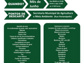 Secretaria de Agricultura e Meio Ambiente promove campanha de recolhimento de lixo eletrônico