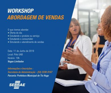Inscrições abertas! Workshop sobre Abordagem de Vendas acontece no dia 11 de junho