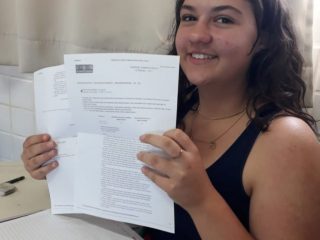 Aluna tio-huguense está entre os finalistas da Olimpíada Brasileira de Língua Portuguesa.