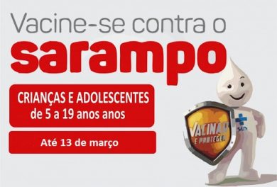 Crianças e jovens de 5 a 19 anos deverão ser vacinados contra o sarampo até o dia 13 de março