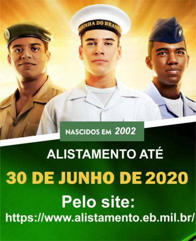 Jovens nascidos em 2002 deverão efetuar o alistamento no Serviço Militar em plataforma on-line