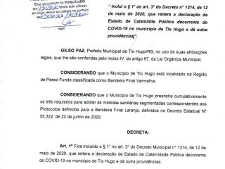 Tio Hugo permanece com os protocolos de distanciamento controlado em bandeira laranja