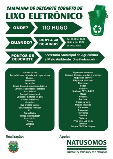 Campanha de recolhimento de lixo eletrônico