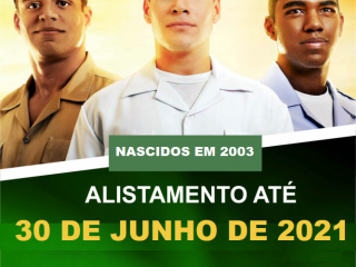 Jovens que completam 18 anos em 2021 deverão efetuar o alistamento no Serviço Militar