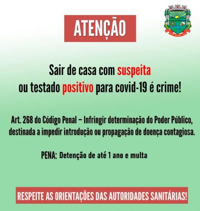 NÃO CUMPRIR O ISOLAMENTO DOMICILIAR É CRIME!