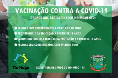 Secretaria Municipal de Saúde avança na vacinação contra a Covid-19