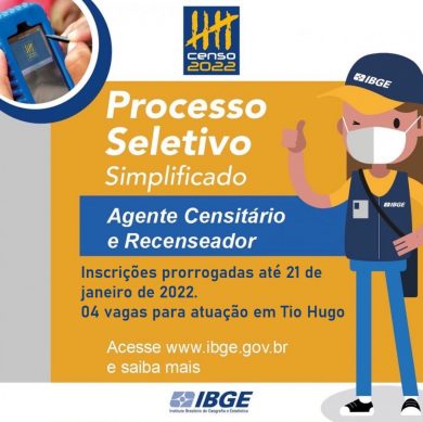 Inscrições para o Concurso do IBGE (Censo 2022) foram prorrogadas até dia 21 de janeiro