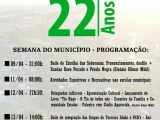 Semana do Município será realizada entre 09 e 16 de abril