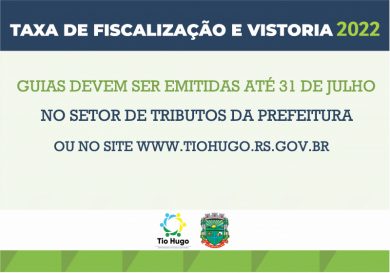 Taxa de Fiscalização e Vistoria expira no dia 31 de julho