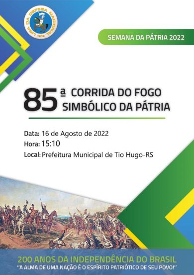 Tio Hugo receberá fogo simbólico da pátria