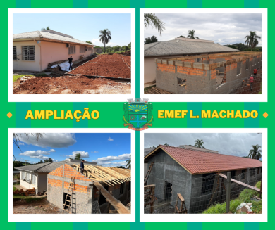 Quatro fases de uma obra: Ampliação da EMEF Laurentino Machado chega na sua etapa final