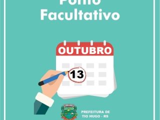 Ponto Facultativo nos serviços públicos municipais dia 13 de outubro