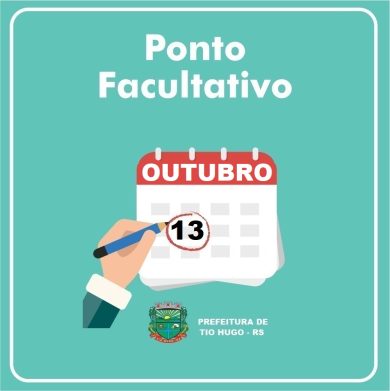 Ponto Facultativo nos serviços públicos municipais dia 13 de outubro