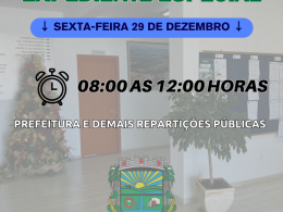 Expediente especial na sexta-feira 29 de dezembro