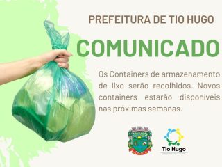 COMUNICADO: Containers para armazenamento de lixo serão recolhidos (Temporariamente)