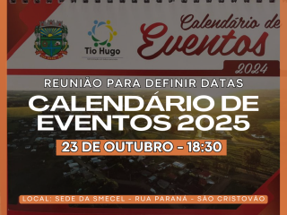 CALENDÁRIO DE EVENTOS: Reunião para definição de datas acontece na quarta 23 de outubro