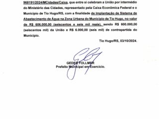 MUNICÍPIO DE TIO HUGO CELEBRAÇÃO DE TERMO DE COMPROMISSO