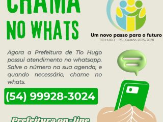 Prefeitura on-line – Agora a Prefeitura possui atendimento via whatsapp