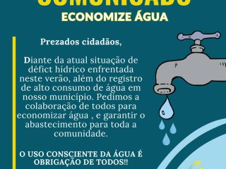 ATENÇÃO! ECONOMIZE ÁGUA!