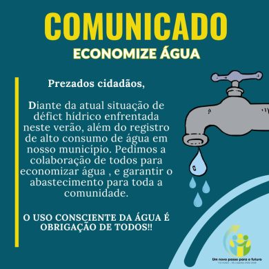 ATENÇÃO! ECONOMIZE ÁGUA!
