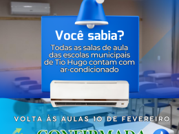 ATENÇÃO! Volta às aulas em Tio Hugo confirmadas para amanhã 10 de fevereiro