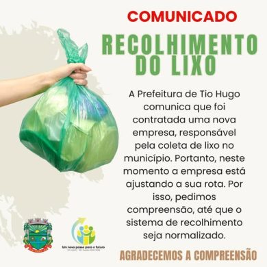 COMUNICADO SOBRE O RECOLHIMENTO DO LIXO!