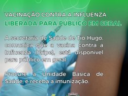 Vacinação contra a gripe liberada para público em geral
