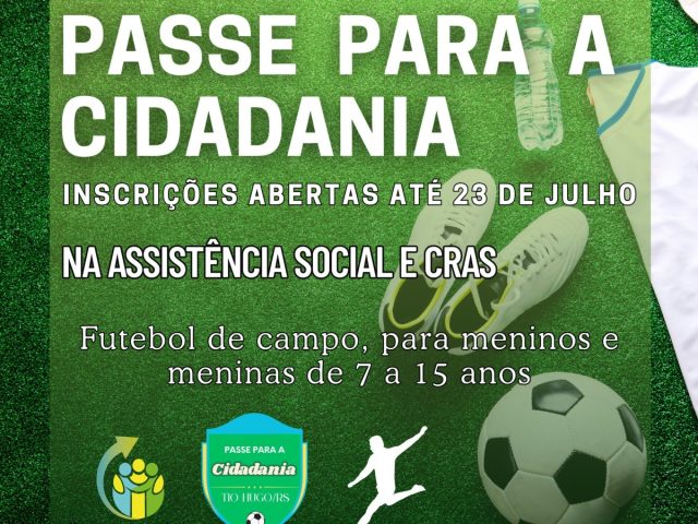 Inscrições abertas para o projeto social “Passe para a Cidadania”