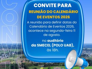 Convite para reunião do Calendário de Eventos 2026